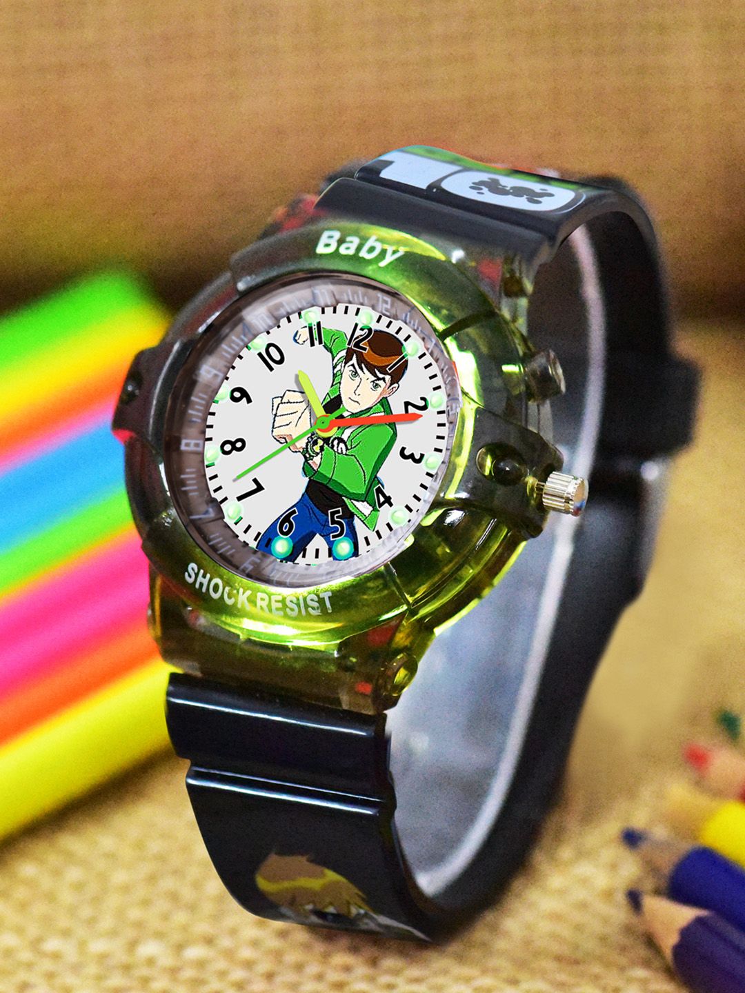 Shocknshop Shocknshop Girls Printed Dial & Straps Analogue Watch 336 Ben10 Black