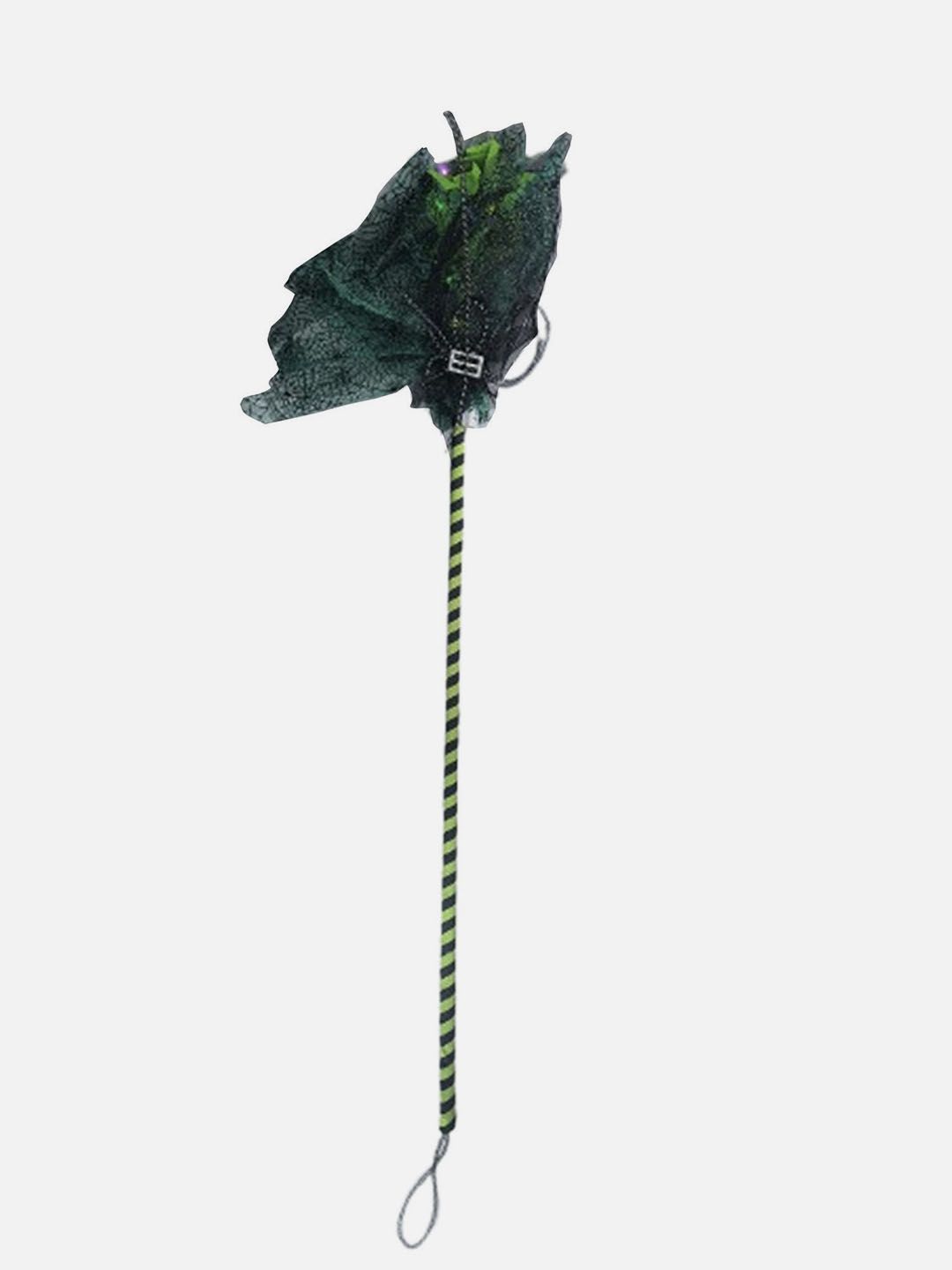 Little Surprise Box Green & Black Witch Broom Stick for Halloween Decor