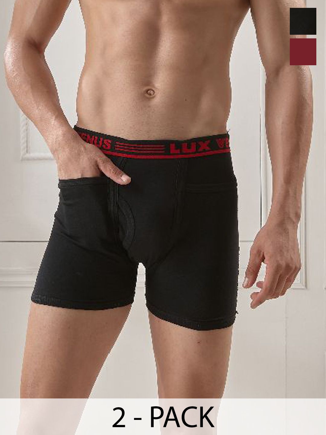 LUX VENUS Pack of 2 Assorted Men Cotton Pocket Trunk NW1_VENUS_PKT_DRW_AST_80_2PC
