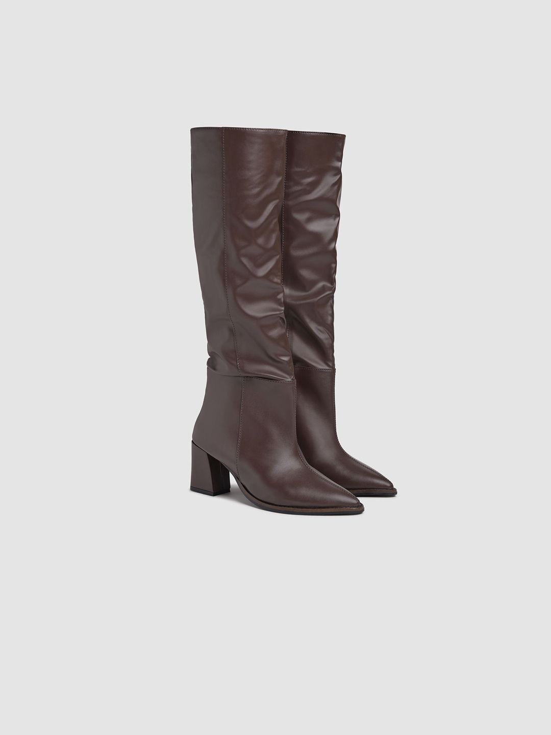 Street Style Store Women Casual Block Heel Long Slouchy Boots