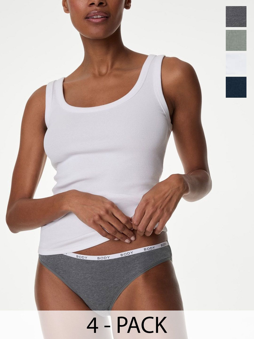Marks & Spencer Pack Of 4 Cotton Low-Rise Bikini Brief