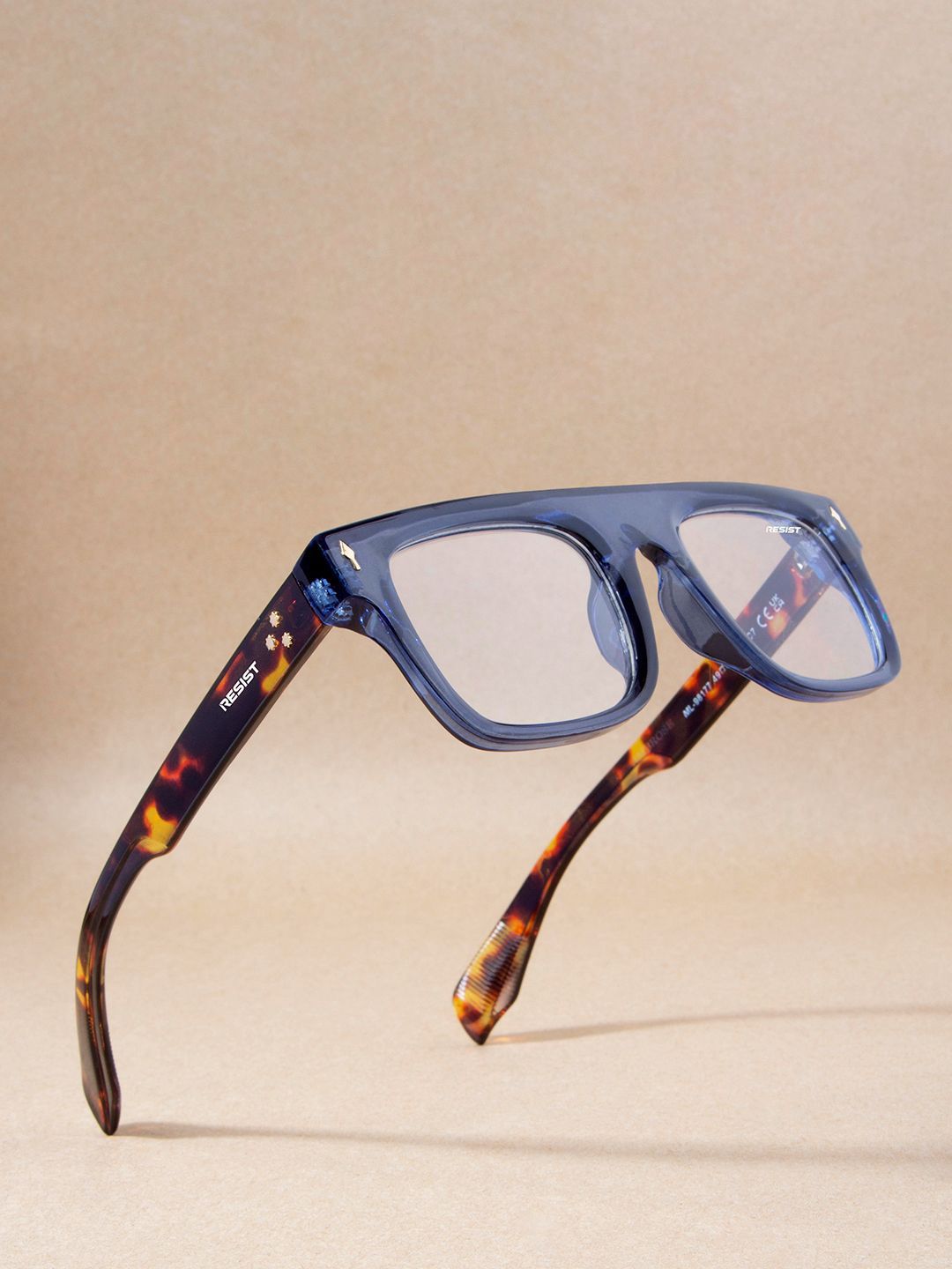 RESIST EYEWEAR Unisex Transparent Square Sunglasses with UV Protected Lens