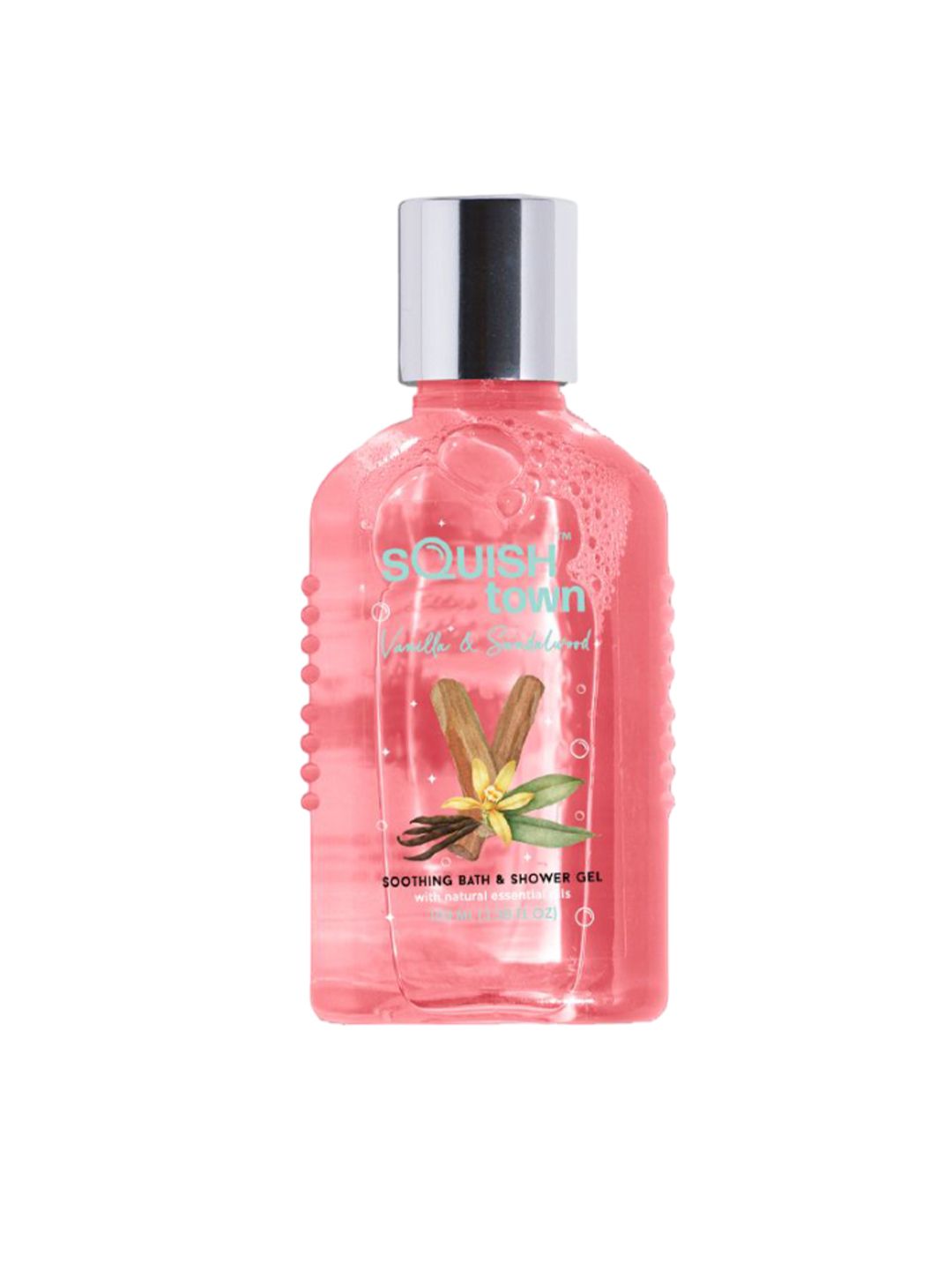 Squish town Vanilla & Sandalwood Soothing Aromatherapy Bath & Shower Gel - 100ml