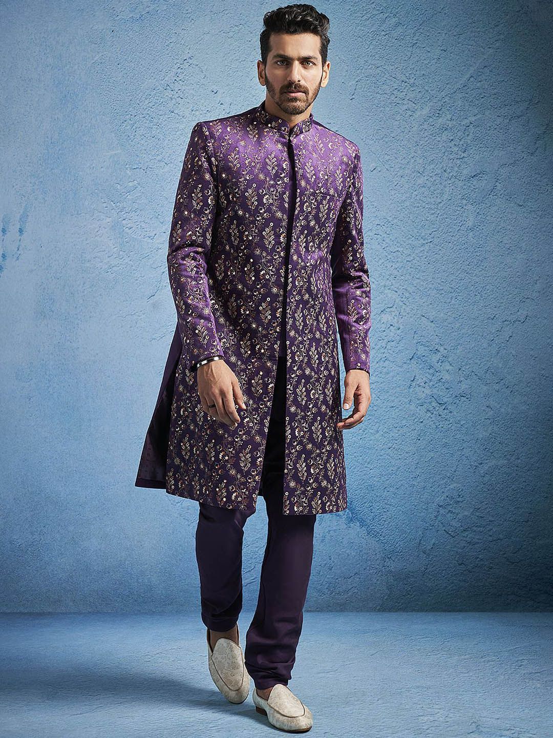 VASTRAMAY  mens Embroidered sherwani Set