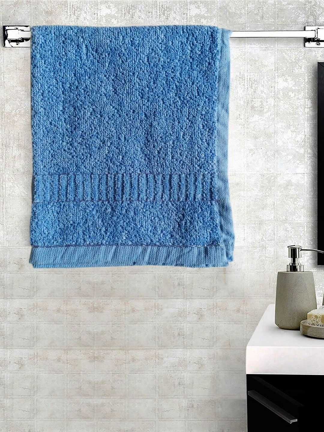 Lushomes Blue 6 Pieces Cotton 400 GSM Hand Towel