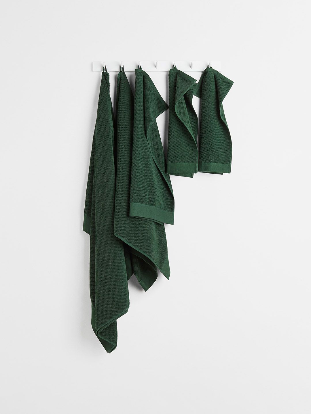 H&M Green Cotton Terry Hand Towel