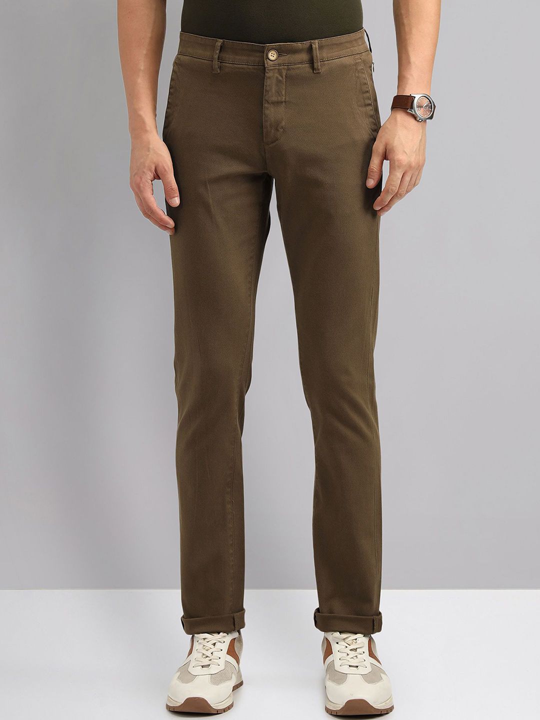 AD By Arvind Men Slim Fit Regular  Trousers