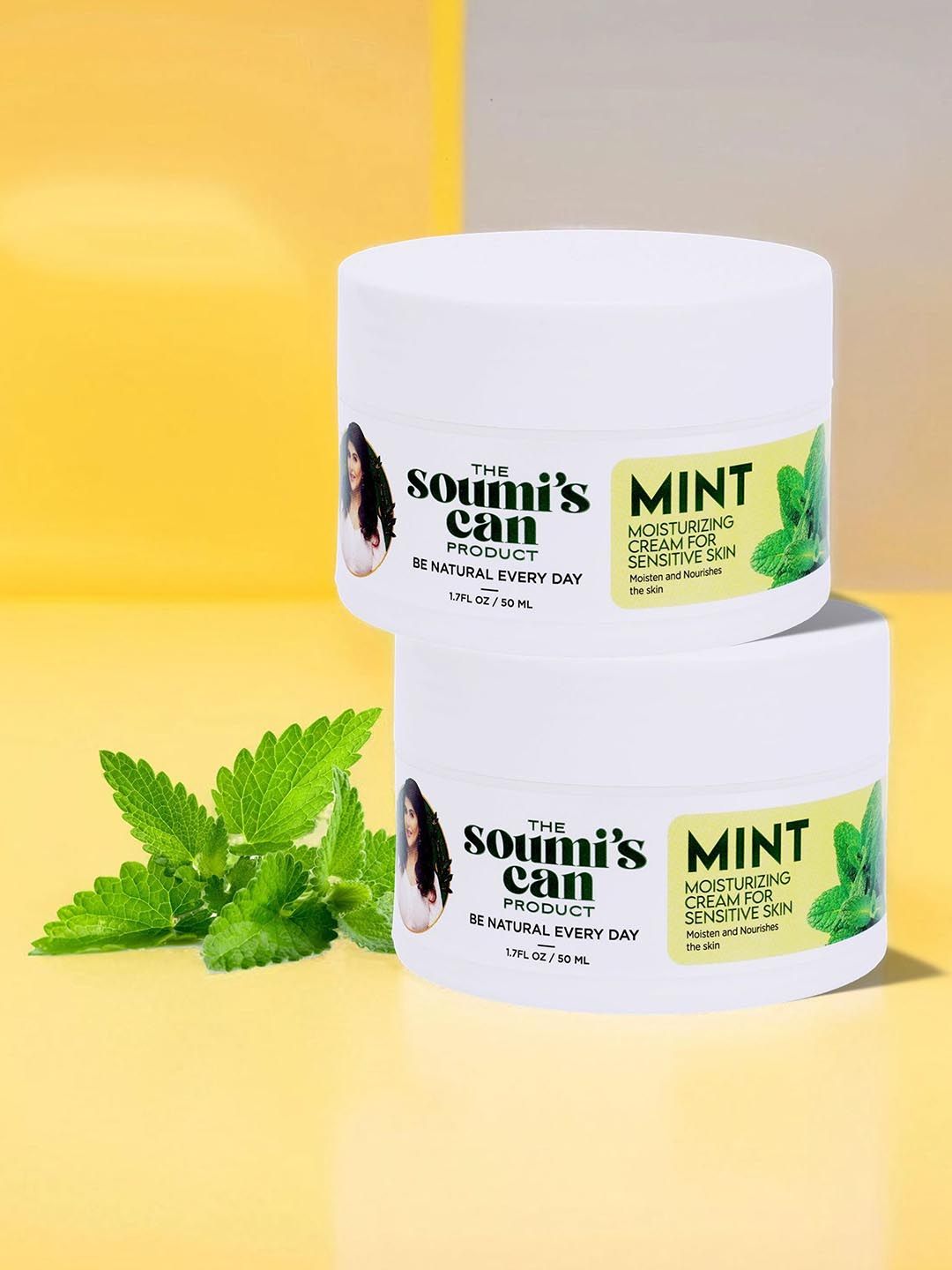 THE SOUMI'S CAN PRODUCT Set Of 2 Mint Moisturizing Cream For Sensitive Skin - 50ml Each