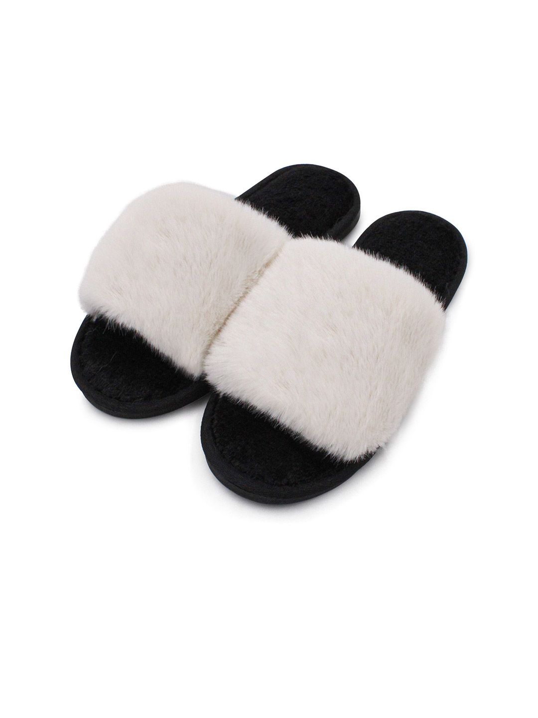 JENNA Women Solid Room Slippers With Fur