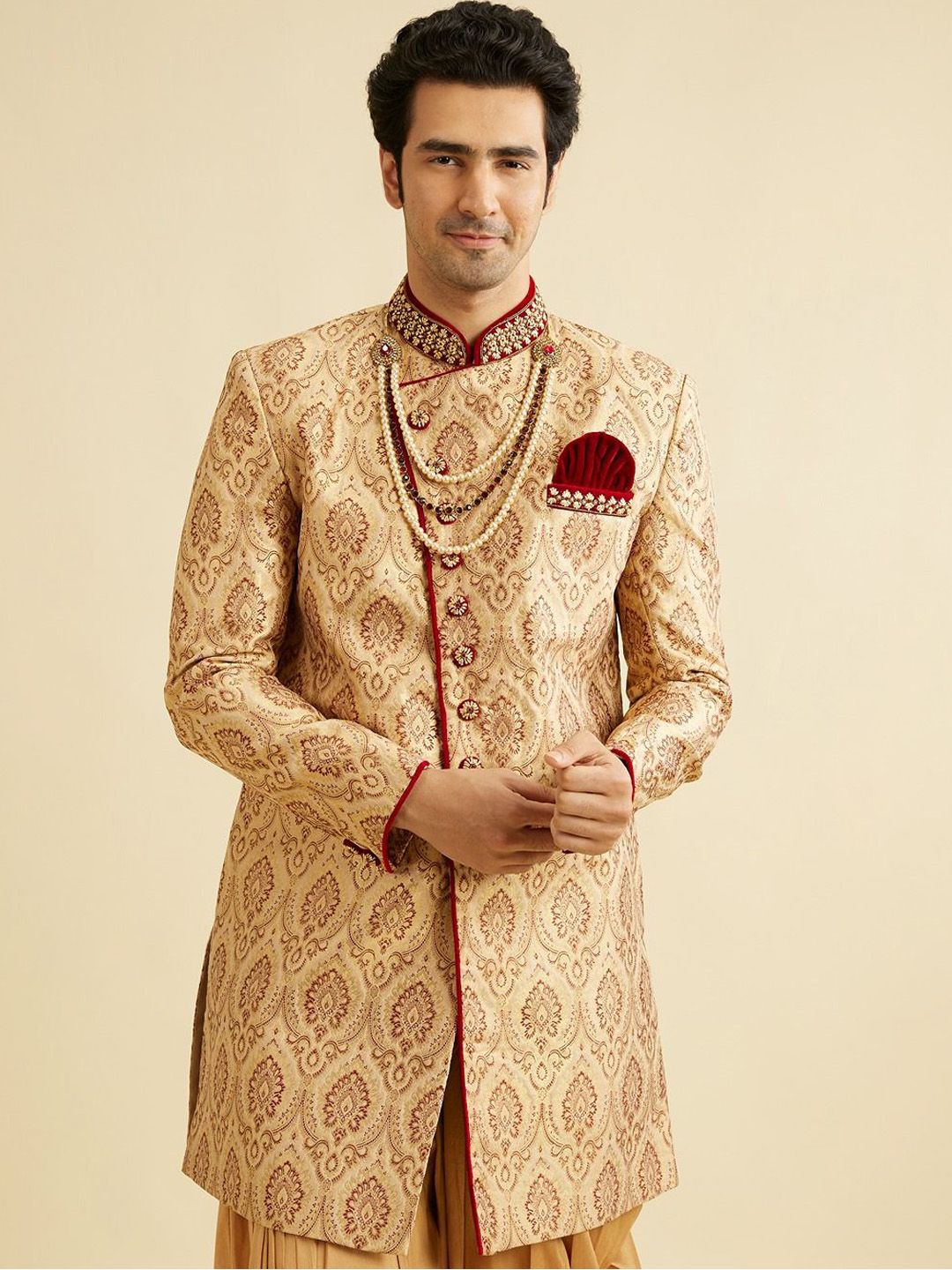 Manyavar Men Thread Embroidered Sherwani Set