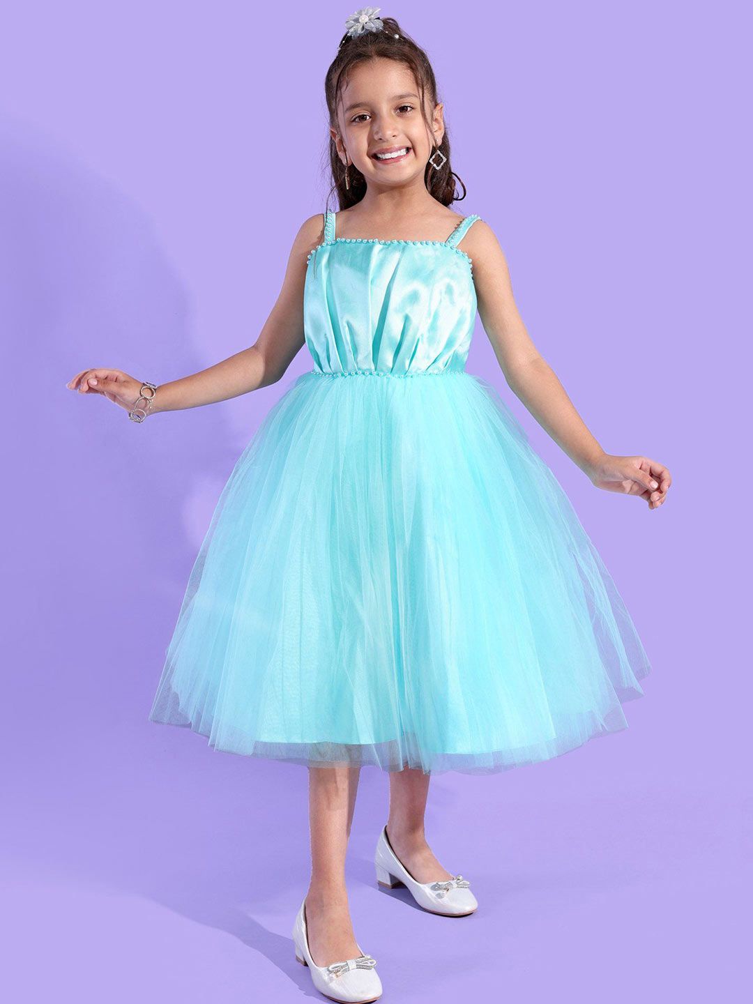 Mark & Mia Girls Shoulder Straps Fit & Flare Midi Dress