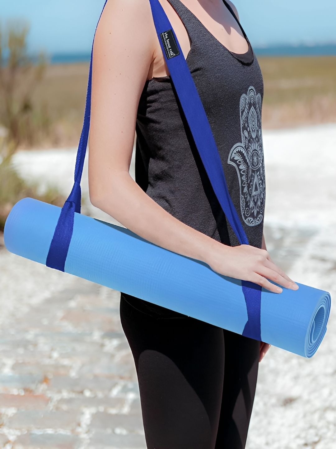 THE HOME TALK THE HOME TALK Blue Rectangular Anti-Skid Yoga Mat