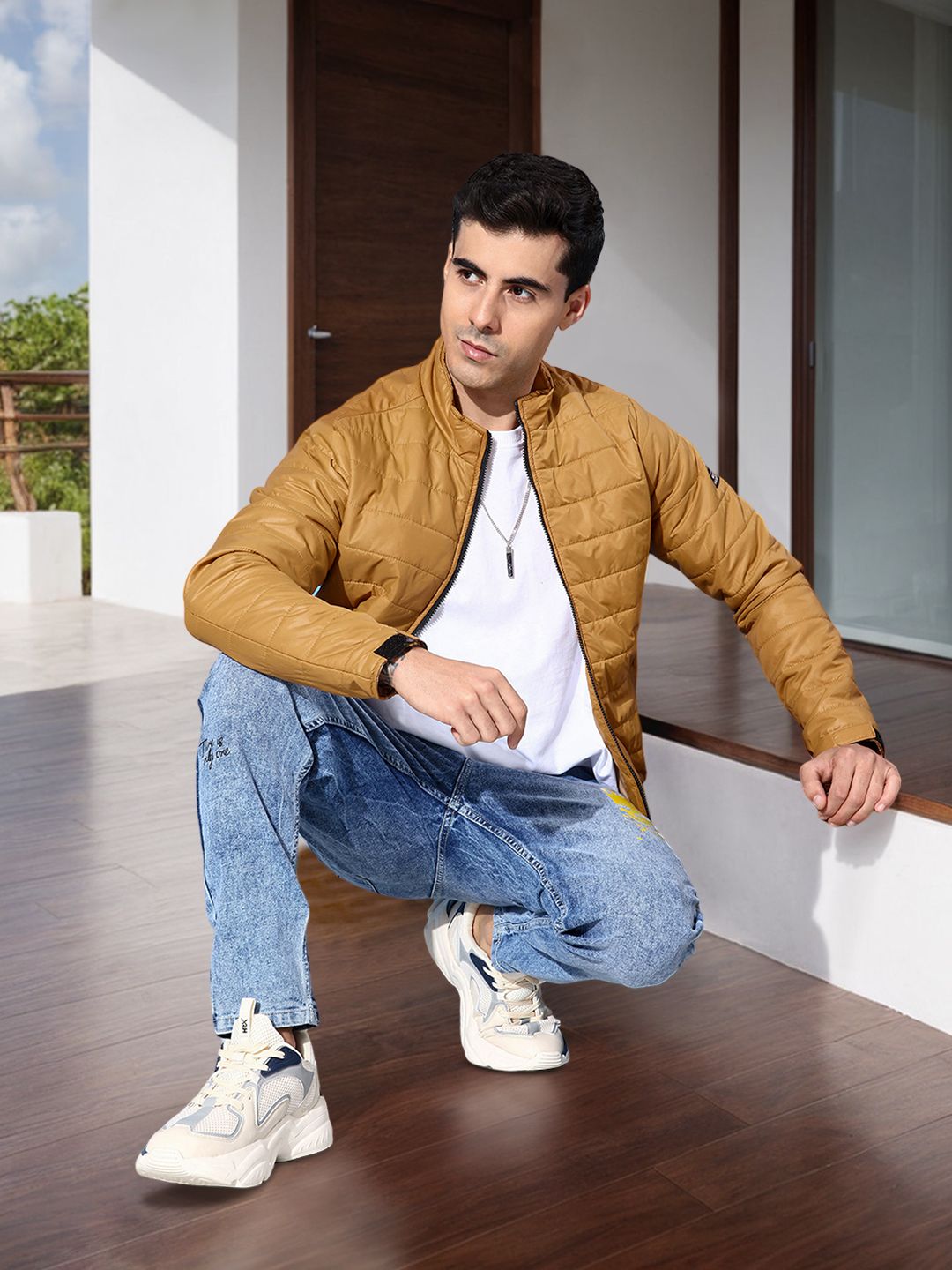 Mast & Harbour Solid Long Sleeves Padded Jacket