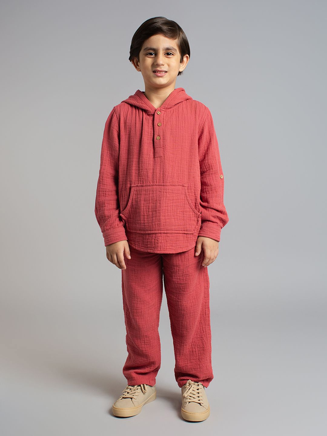 Ed-a-Mamma Boys Hooded long Sleeves Pure Cotton Sweatshirt With Trousers