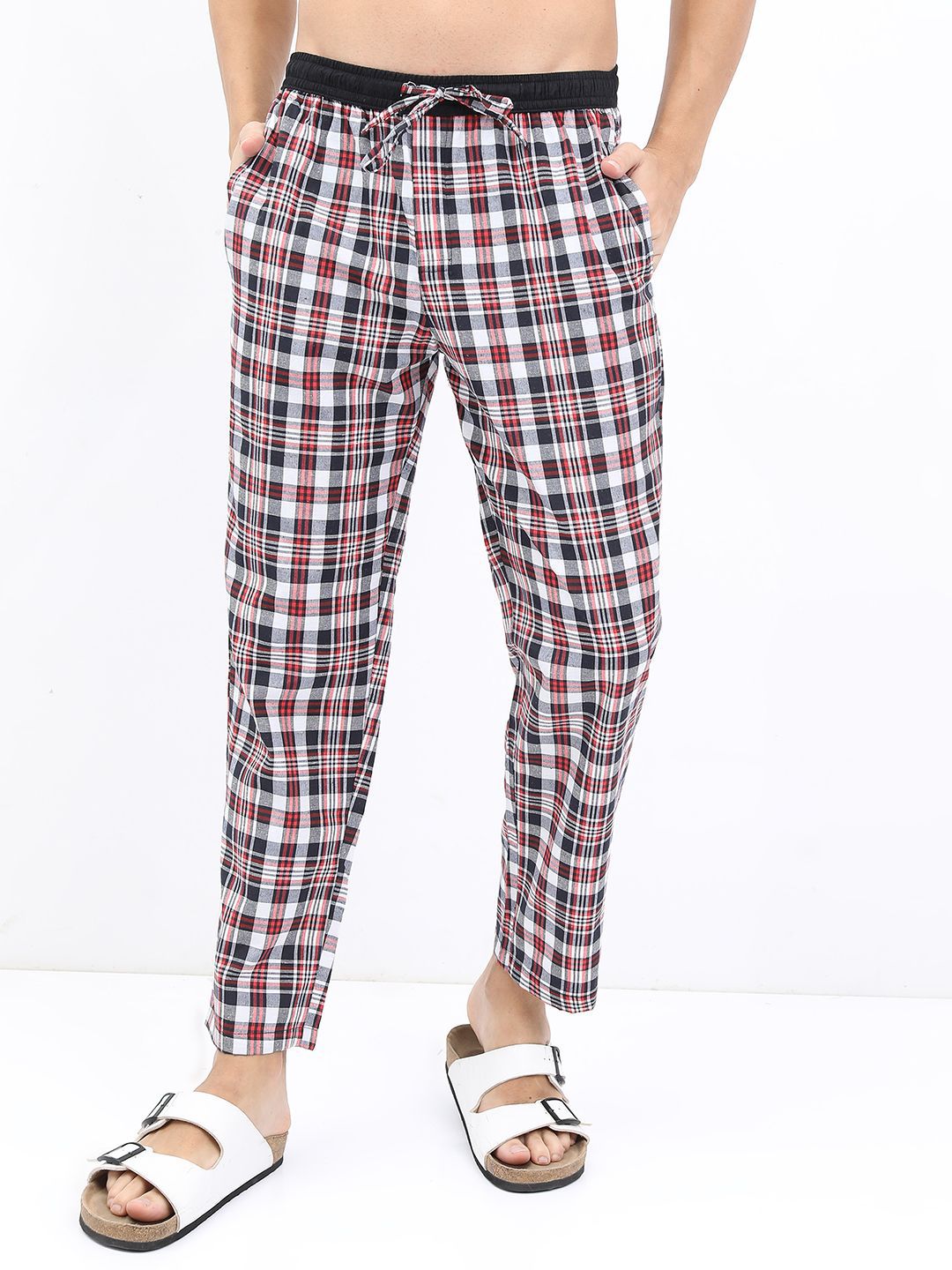 HIGHLANDER Men Checked Mid-Rise Lounge Pant deal from myntra