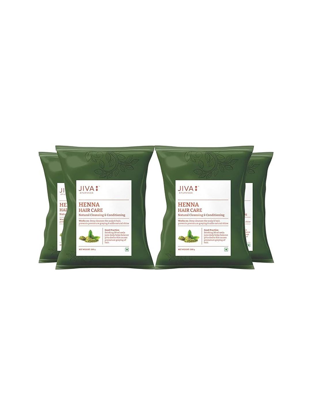 Jiva Set Of 4 Henna Hair Care Mehndi- 200g Each