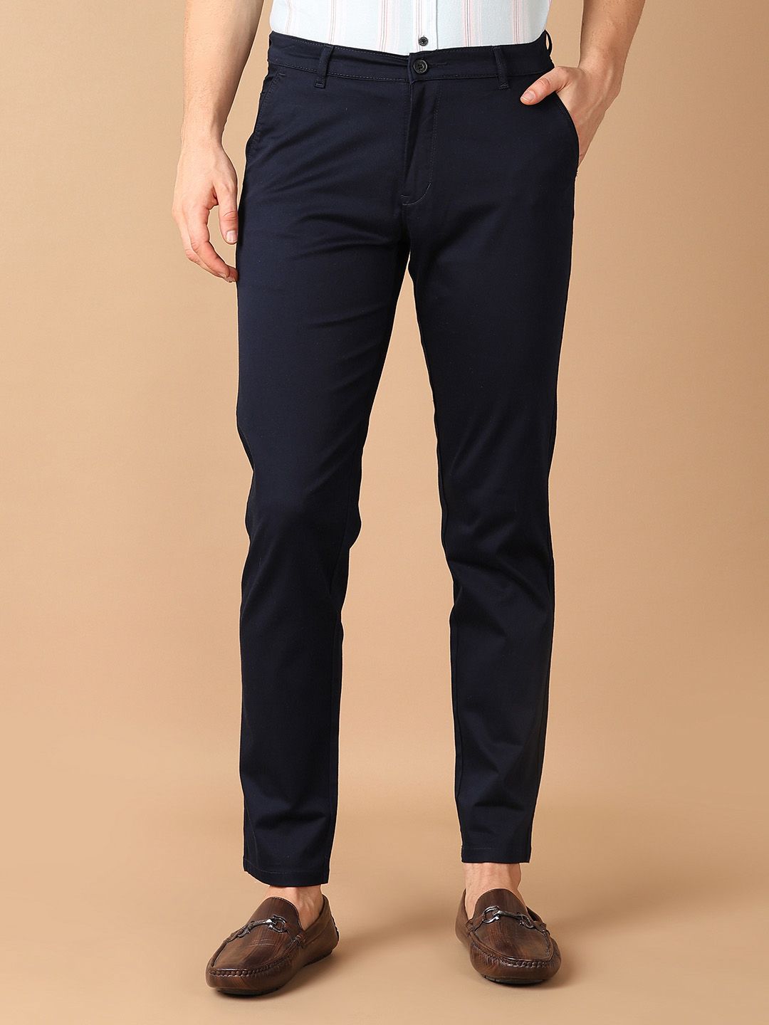 V-Mart Men Solid Slim Fit Trousers