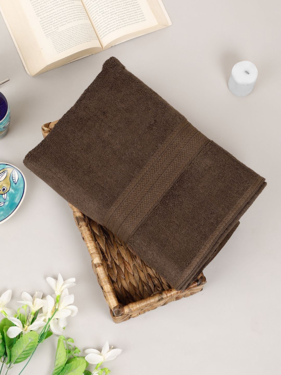 Creeva Classic Brown Cotton 550 GSM Bath Towel