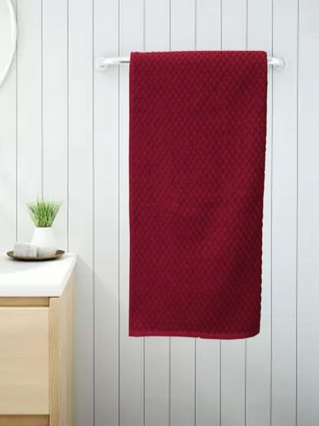 Lushomes Maroon 1 Cotton 350 GSM Bath Towel