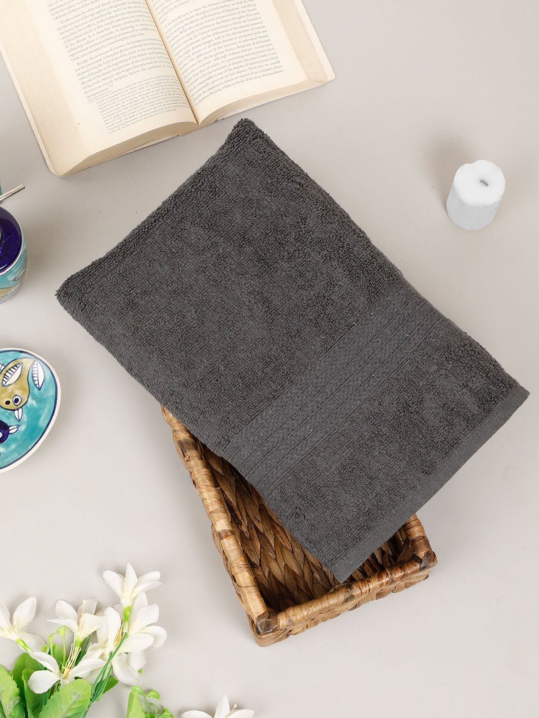 Creeva Comfort Living Grey Cotton 550 GSM Bath Towel