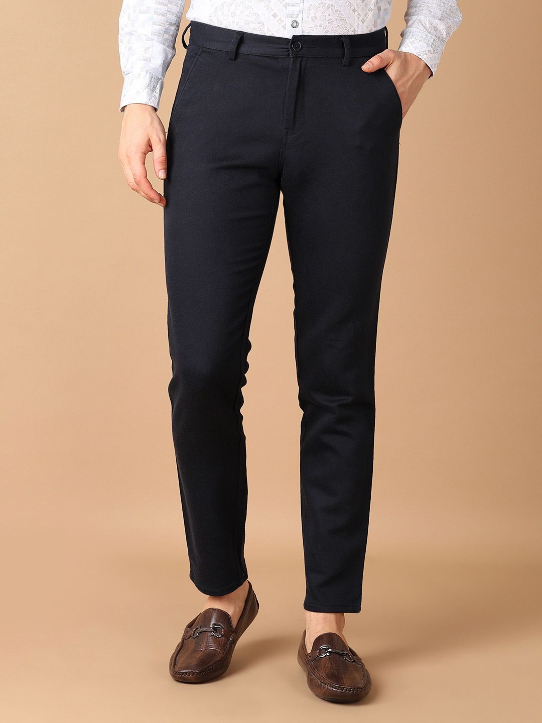 V-Mart Men Solid Slim Fit Trousers