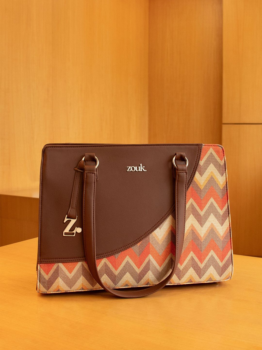 Buy ZOUK Women Printed Structured Tote Tidal Wave Office Essential
