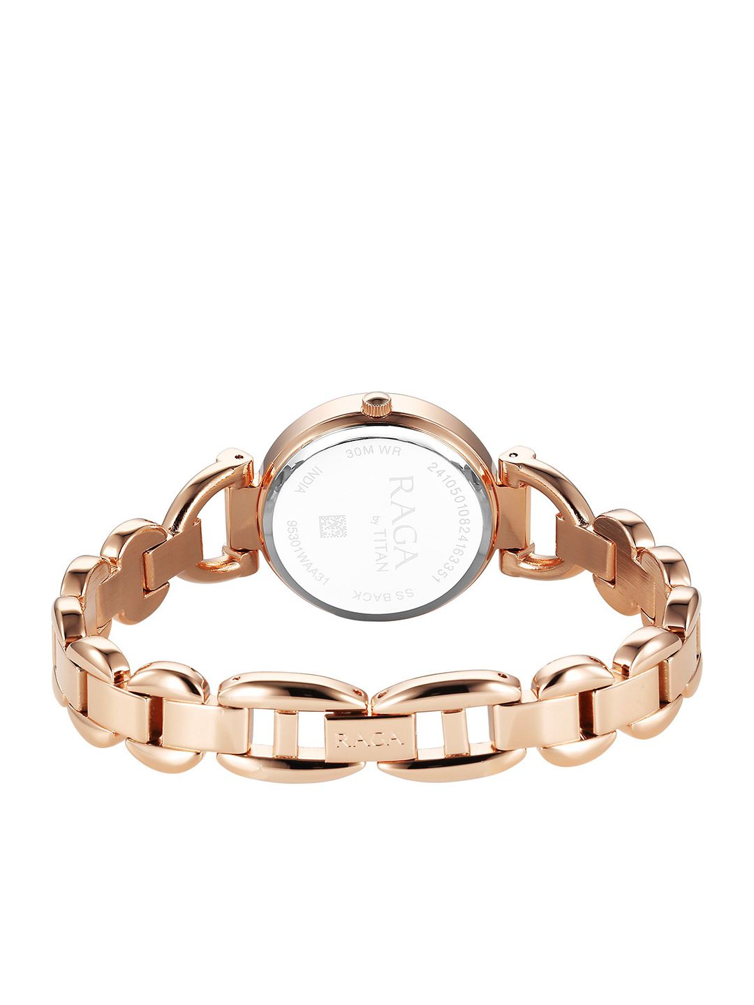 Brass Dial & Stainless Steel Bracelet Style Straps Analogue Watch 95301WM01