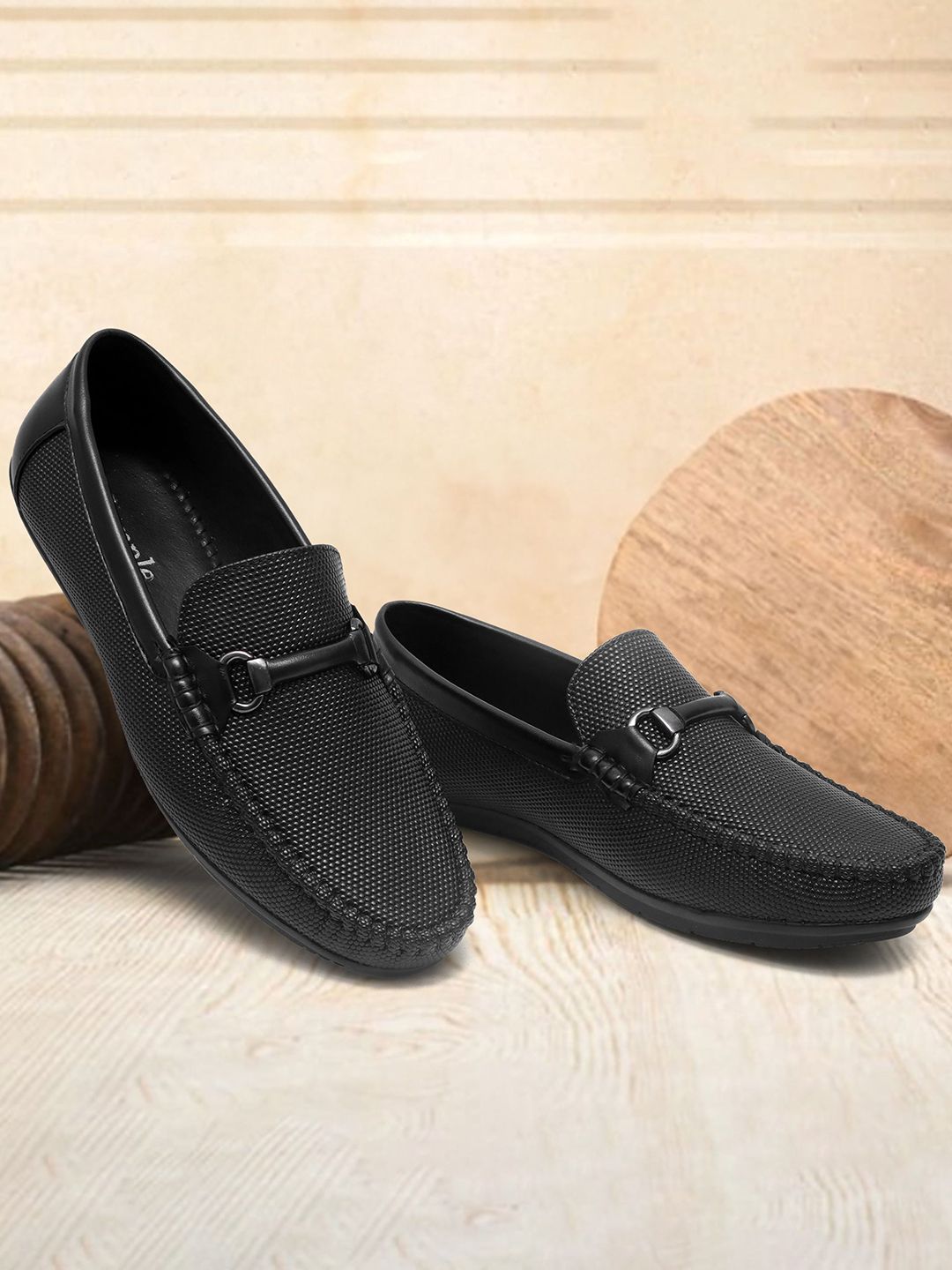 SHUAN Men Black Loafers