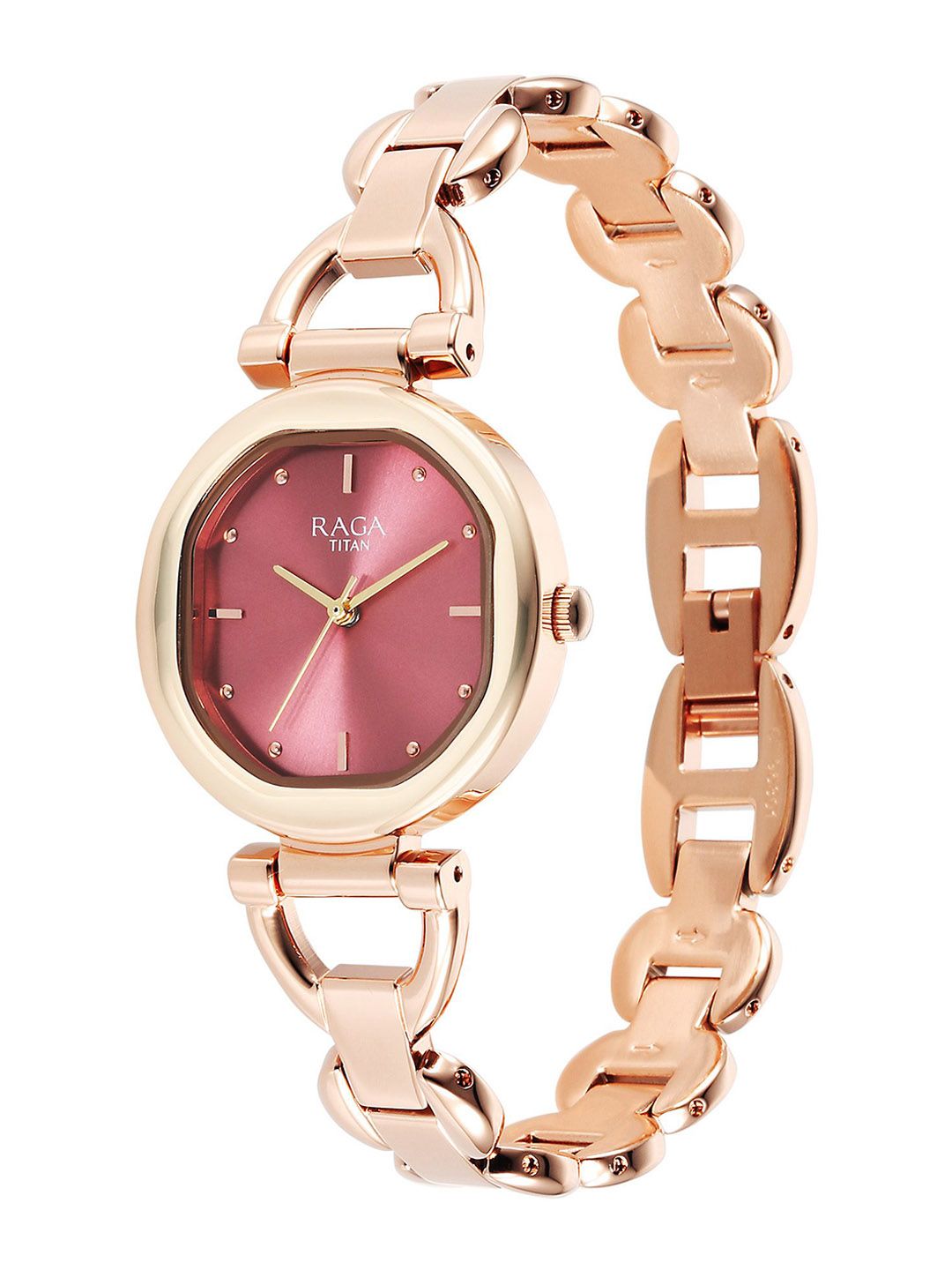 Brass Dial & Stainless Steel Bracelet Style Straps Analogue Watch 95301WM01