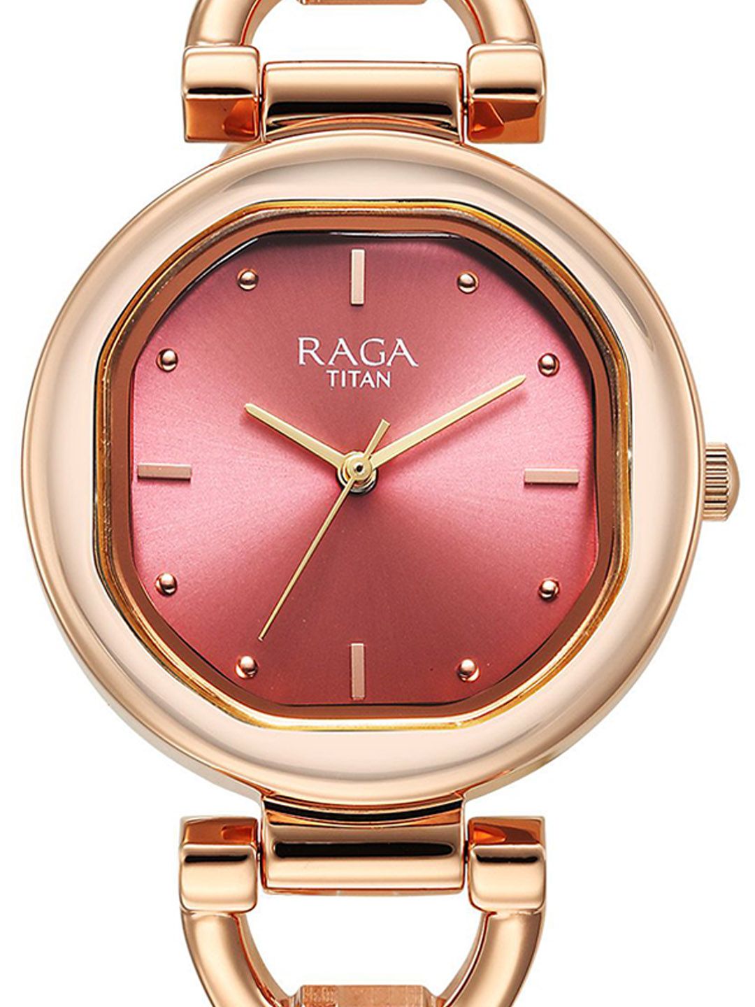 Brass Dial & Stainless Steel Bracelet Style Straps Analogue Watch 95301WM01