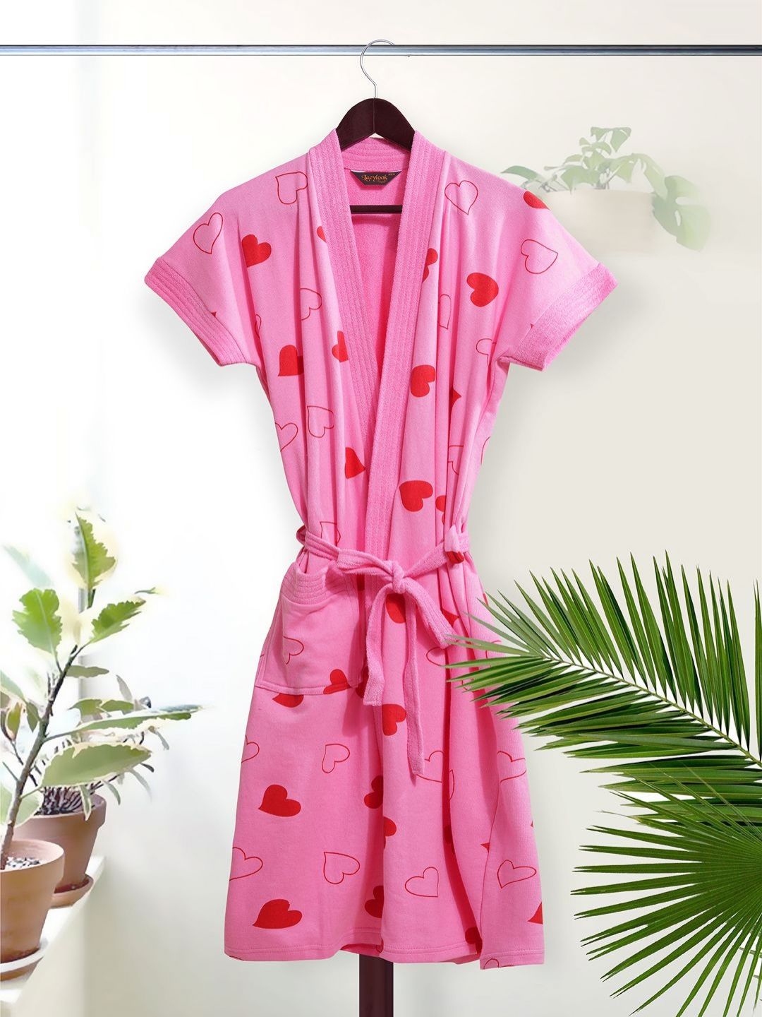 HotGown Women Printed Bath Robe With Belt