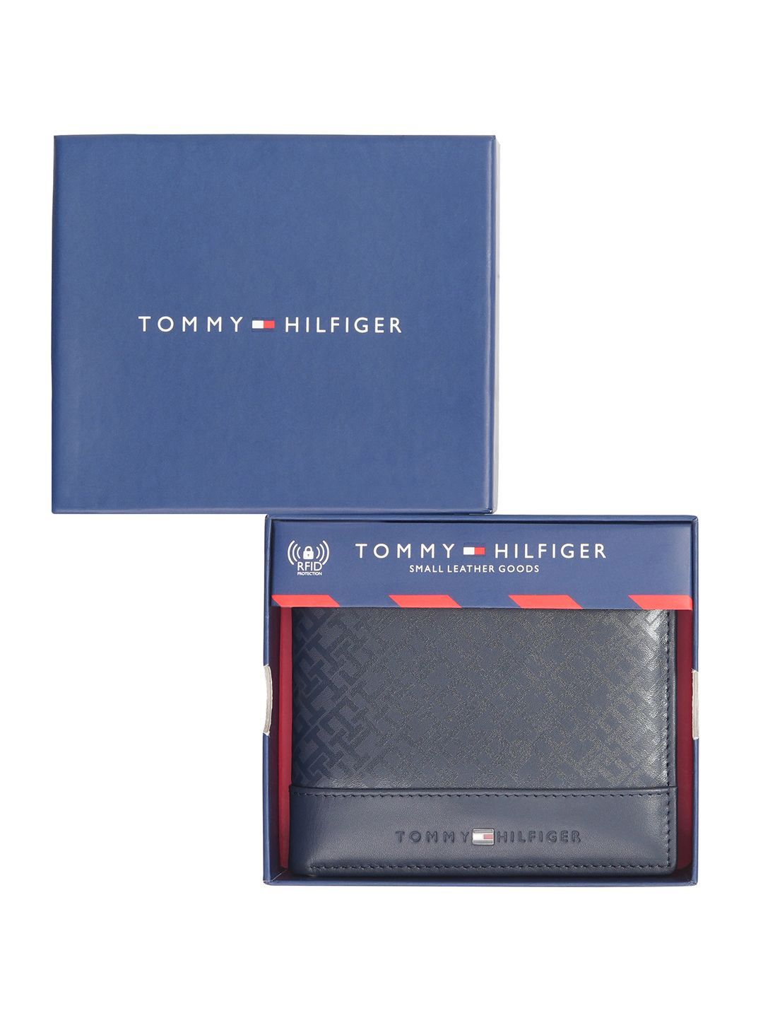 Tommy Hilfiger Men Self Design Leather Two Fold Wallet