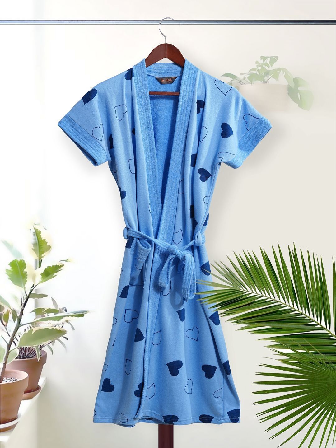 LacyLook Women Printed Cotton Terry Bath Robe