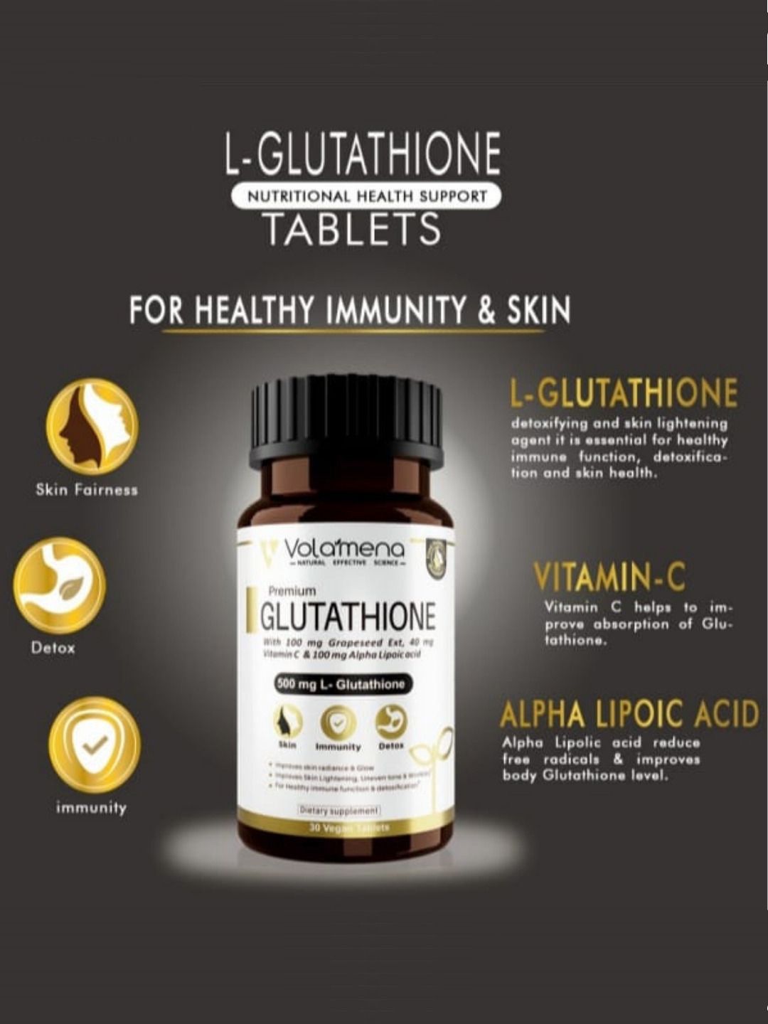 l-glutathione 1000mg skin whitening HK glowup L- Glutathione Skin Lightening Capsules – hkclinic main image 1