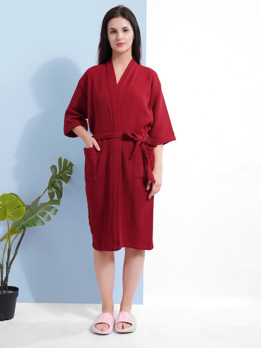 HotGown Women Textured Cotton Bath Robe