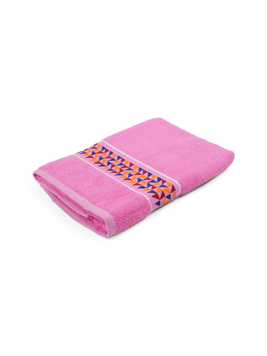 Style Shoes Pink & Orange 1 Printed Cotton 450 GSM Bath Towel