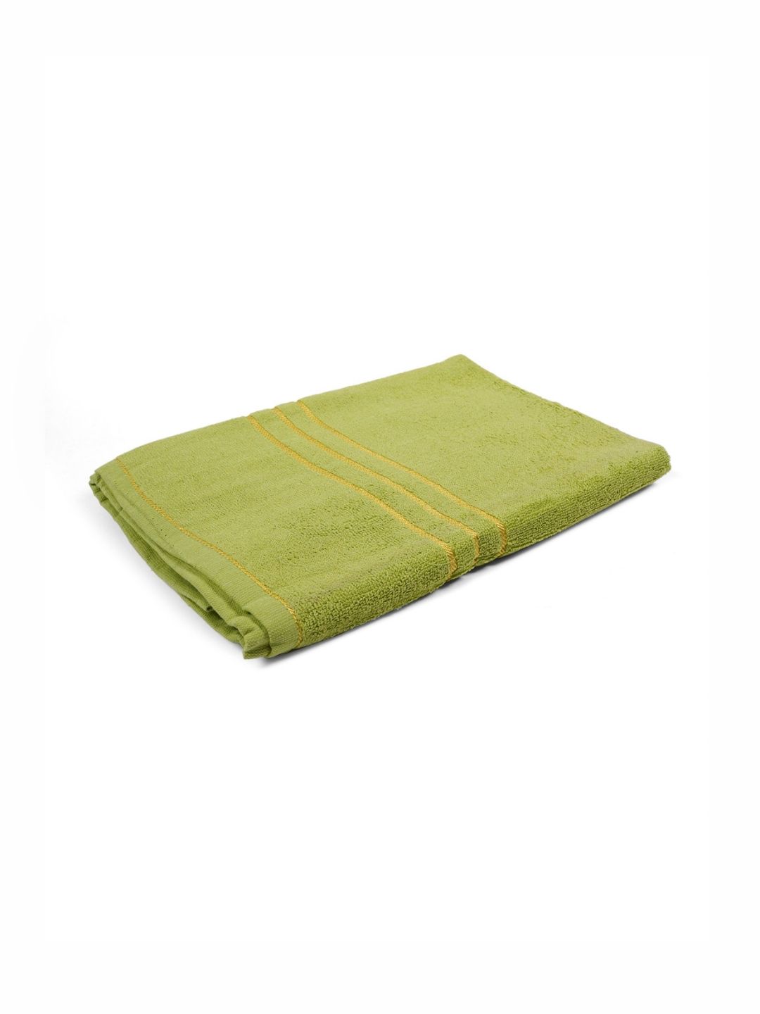 Style Shoes Green & Gold-Toned 1 Striped Cotton 450 GSM Bath Towel
