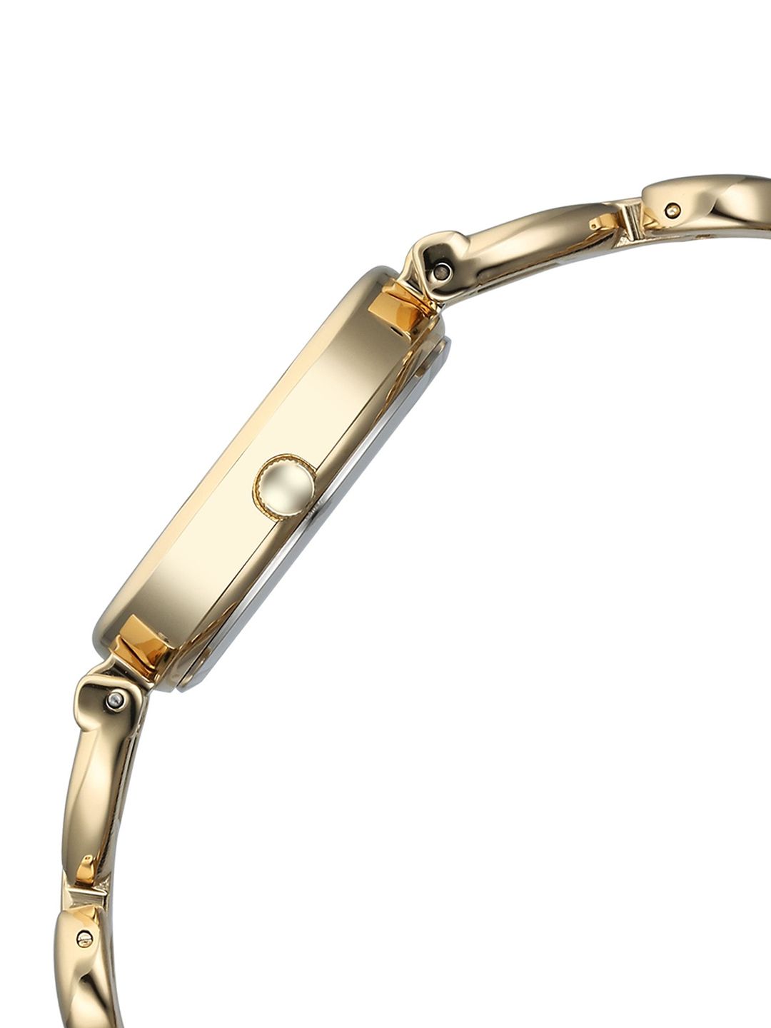 Brass Embellished Dial & Stainless Steel Bracelet Style Straps Analogue Watch 95301YM01