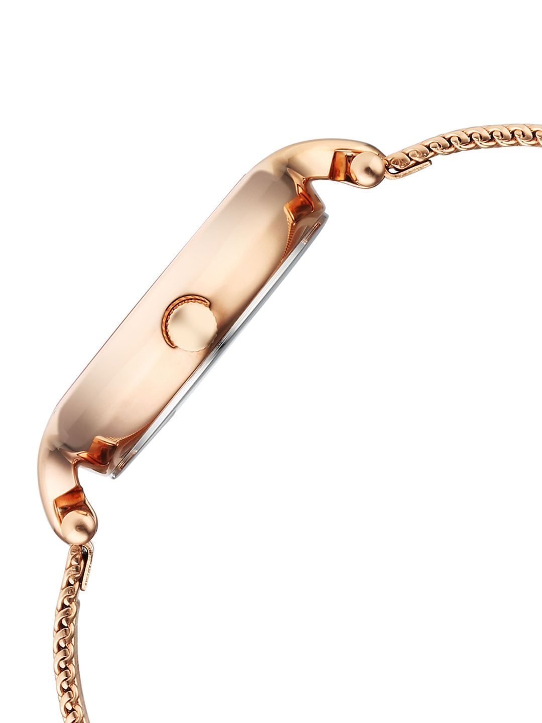 Brass Embellished Dial & Stainless Steel Bracelet Style Straps Analogue Watch 95268WM01