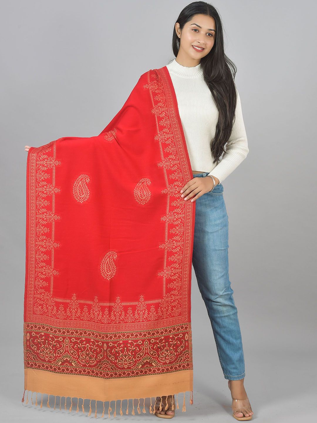 BAISA Paisley Woven Design Jacquard Shawl