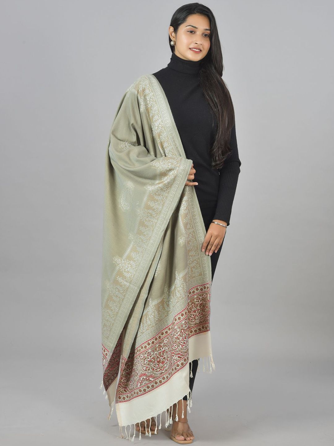 BAISA Paisley Woven Design Jacquard Shawl