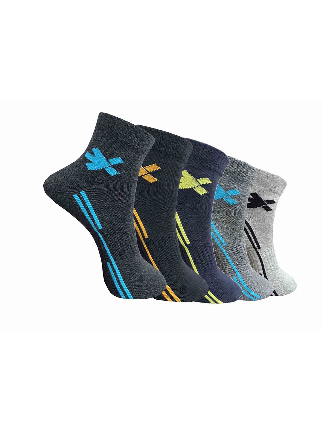 HRX by Hrithik Roshan Men Pack Of 5 Patterned Ankle-Length Socks