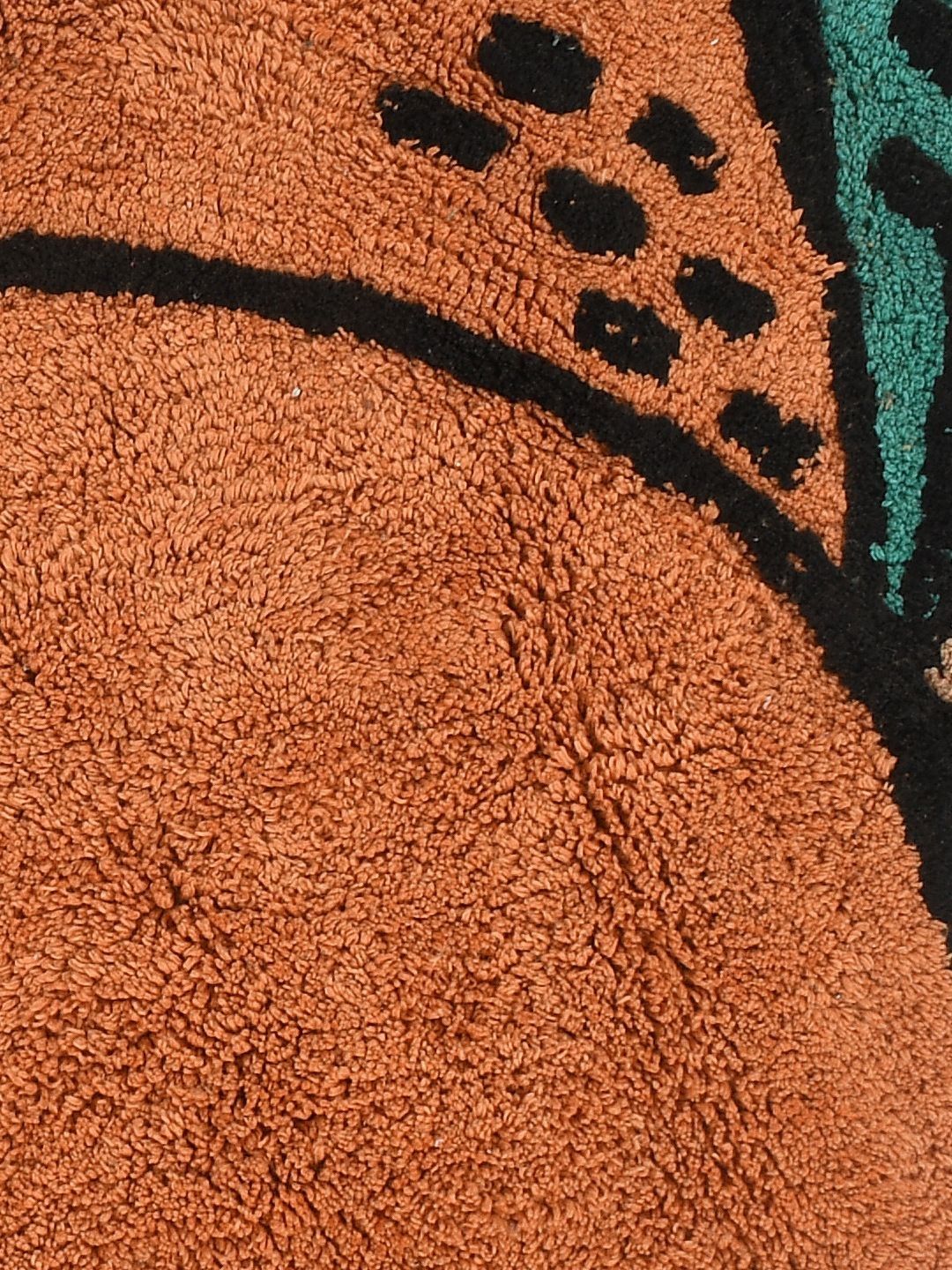 SASHAA WORLD Brown & Green Printed Pure Cotton Peachy Bathmat