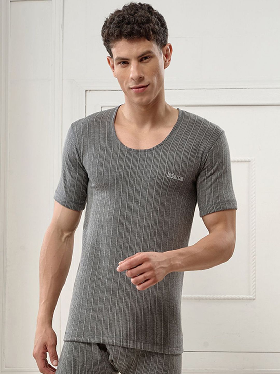 INFERNO Men Round Neck Half Sleeve Thermal Vest