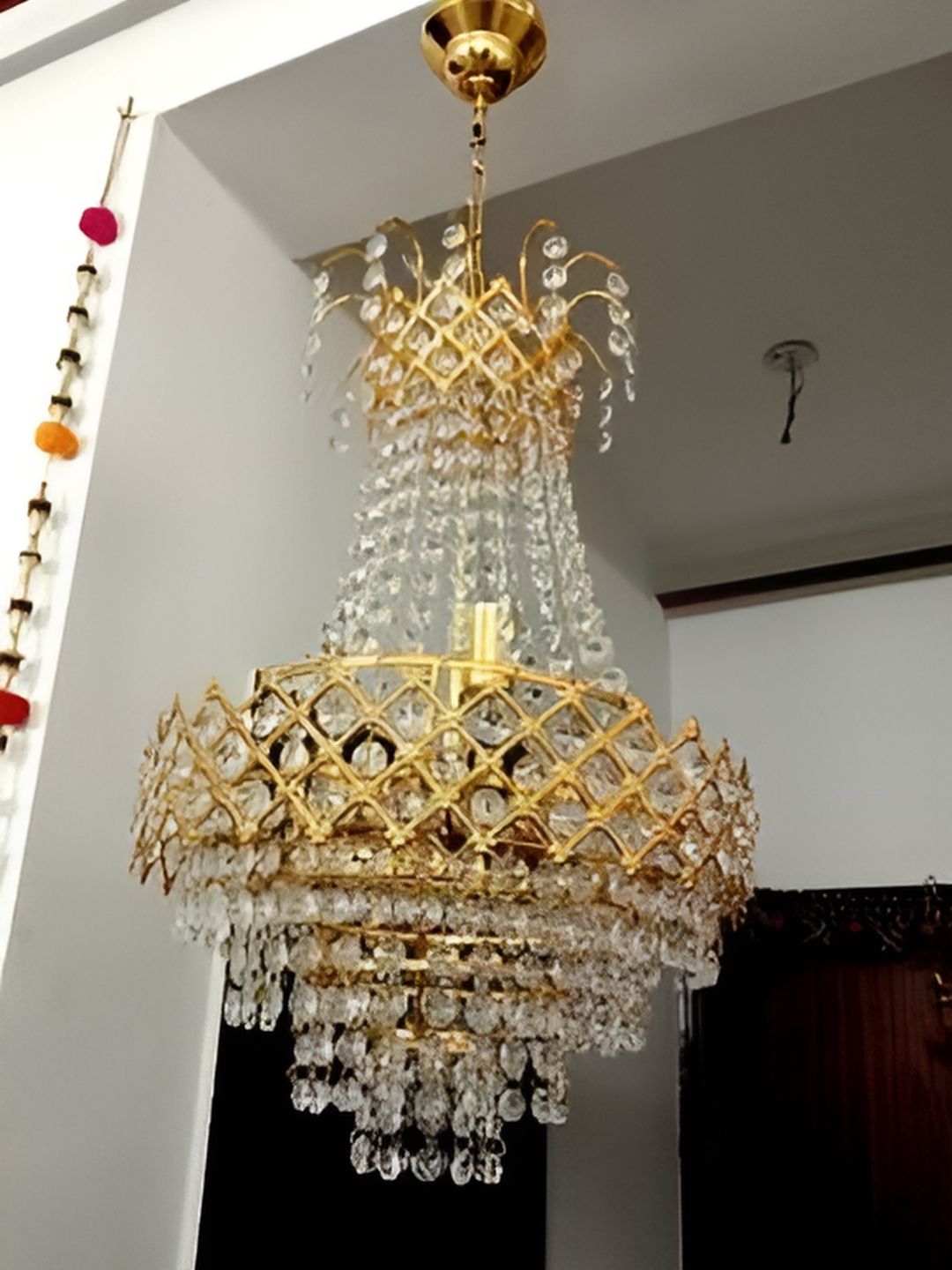 Prmoagen Brown & White Textured Ceiling Lamp