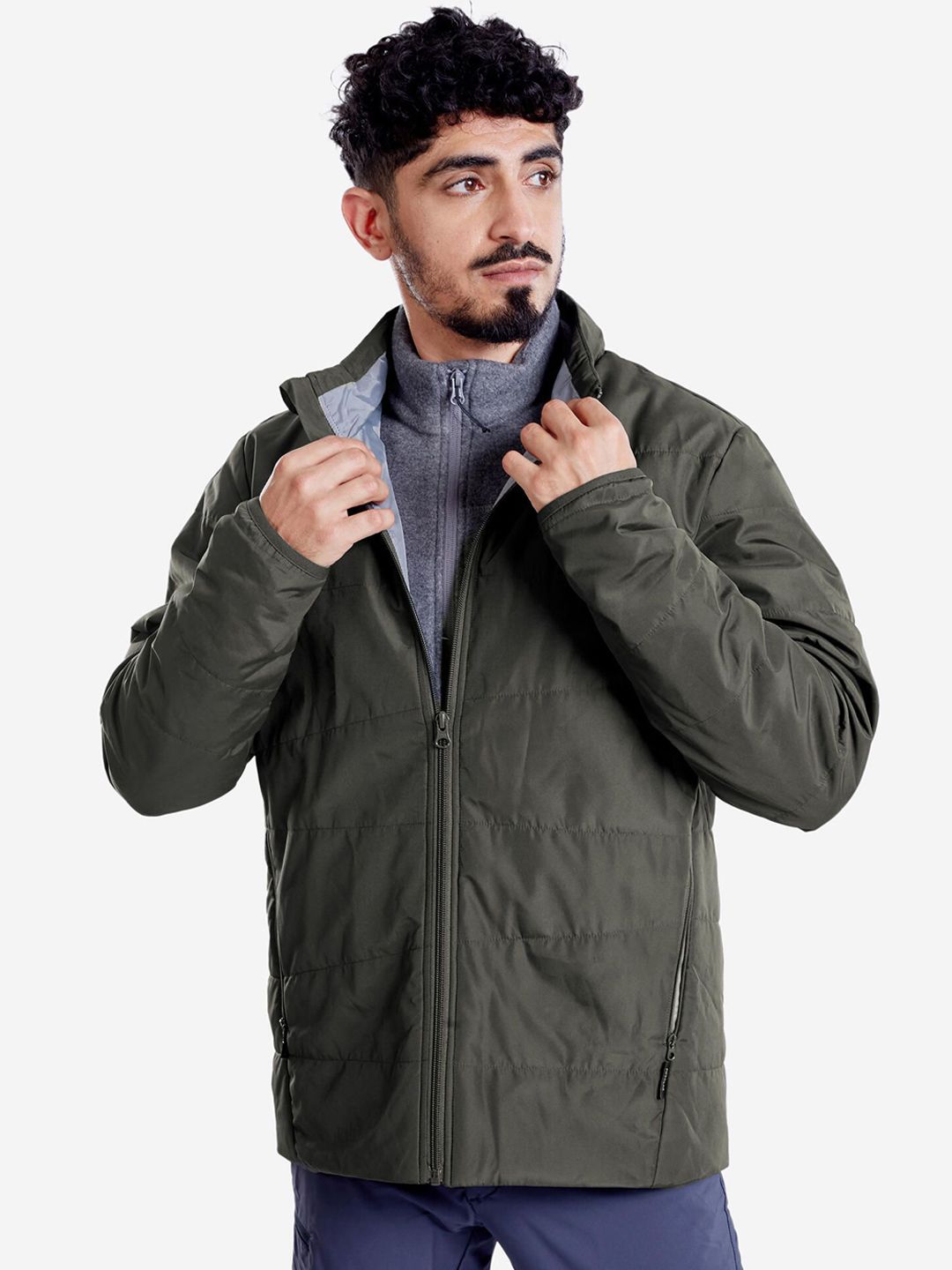 Decathlon Forclaz - Men Khaki MT50 Padded Trekking Puffer Jacket