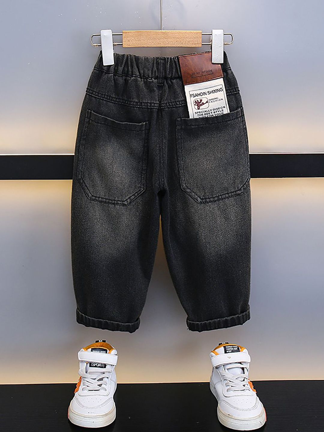 StyleCast x Revolte Boys Boyfriend Fit Heavy Fade Printed Stretchable Jeans