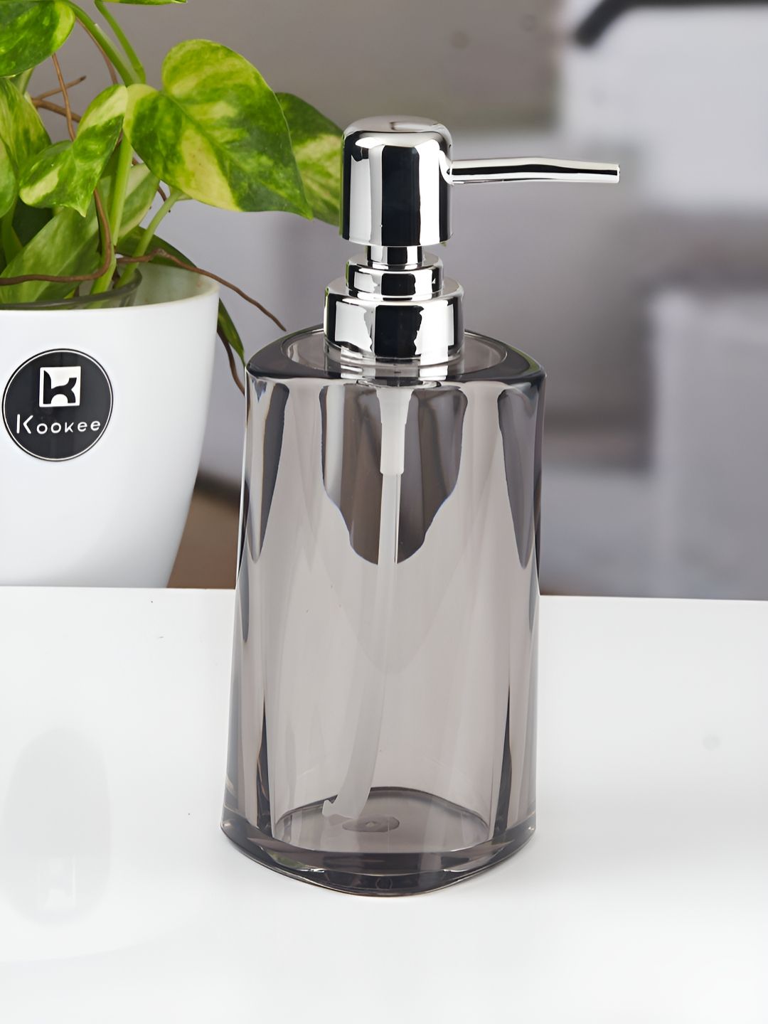 Kookee Grey Abstract Plastic Soap Dispenser