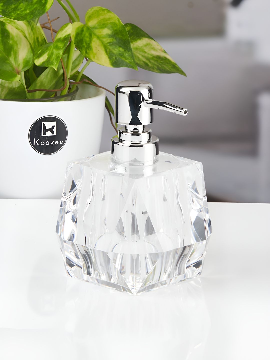 Kookee Transparent Abstract Plastic Soap Dispenser