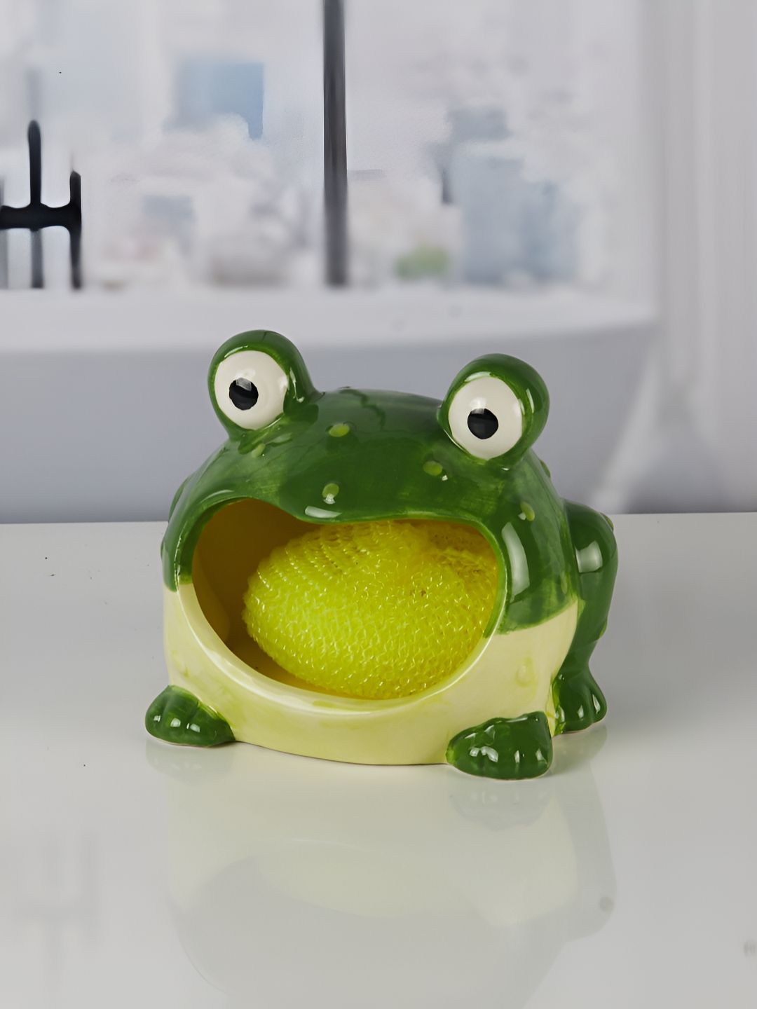 Kookee Green Abstract Ceramic Soap Dish